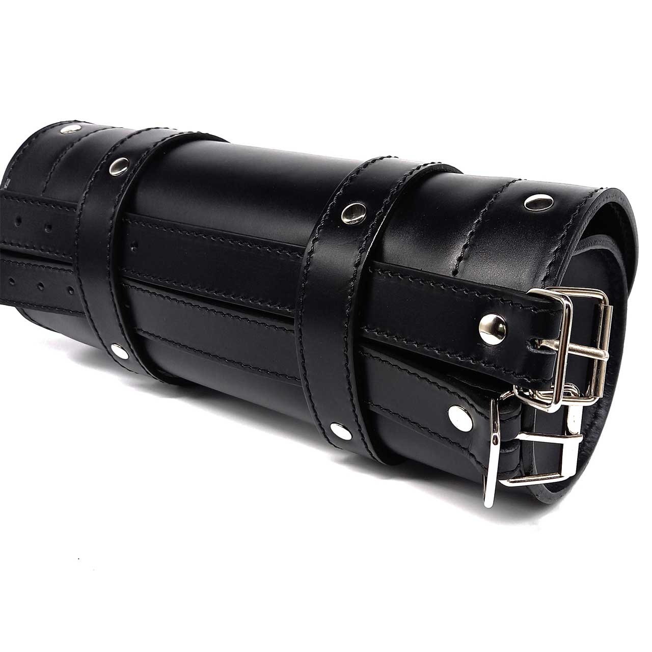 Street RIDER® Motorrad Black RIDER Werkzeugrolle Toolbag Werkzeugtasche Satteltasche Leder schwarz