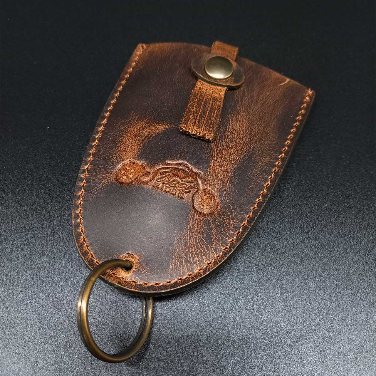 Street RIDER® Leder Vintage Schlüsseltasche braun